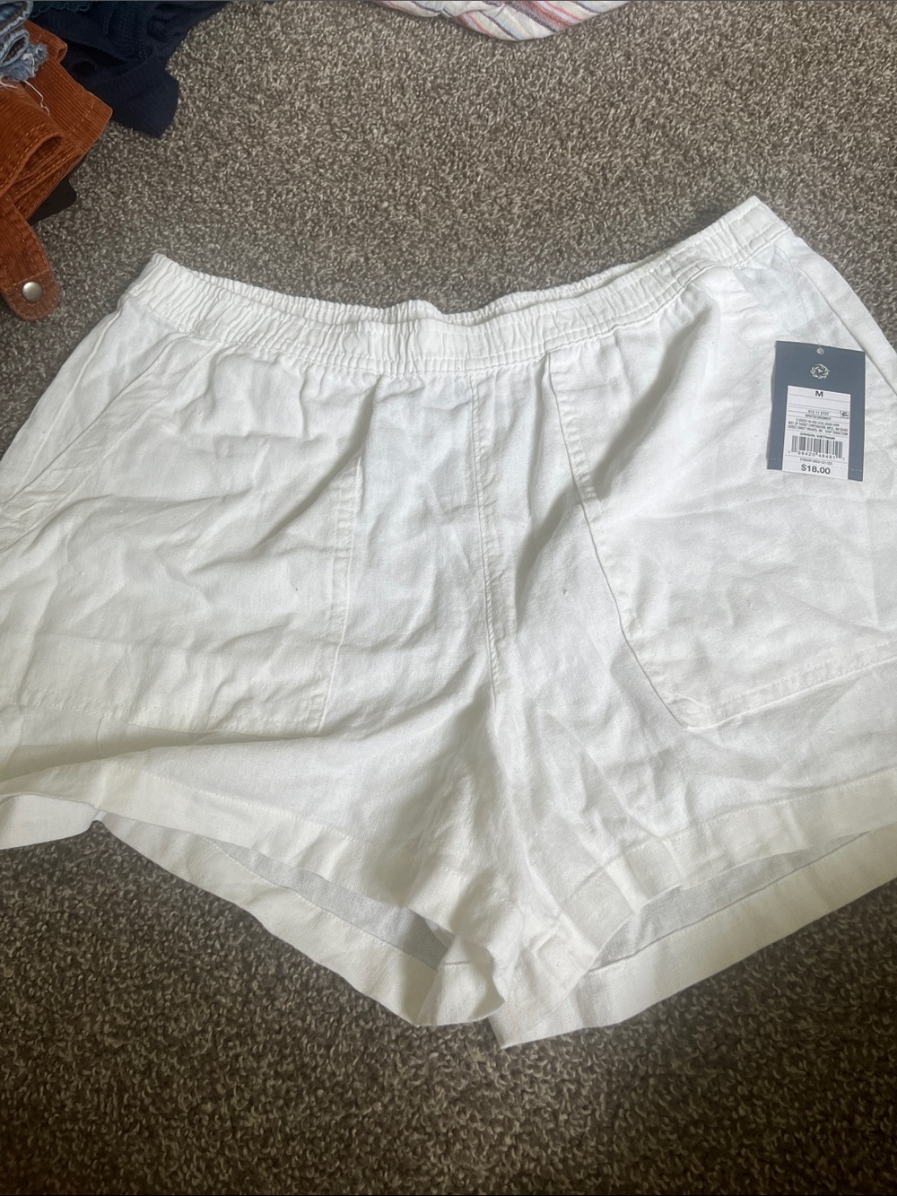 Target White Women's Athletic Linen-Blend Shorts